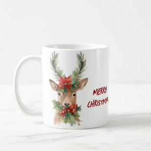 Watercolor Christmas Reindeer  Coffee Mug