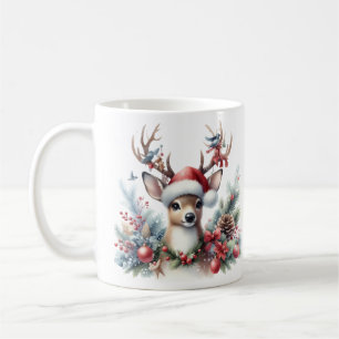 Watercolor Christmas Reindeer Coffee Mug