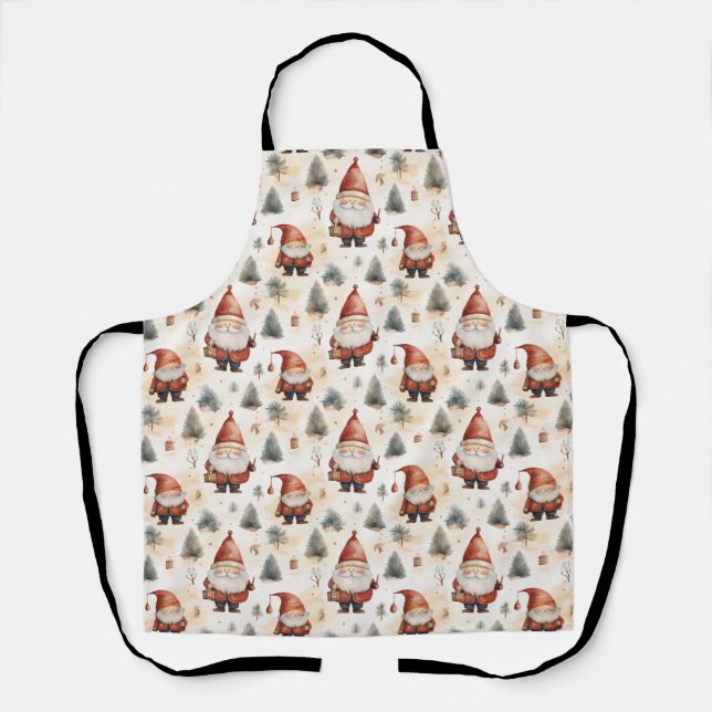 Watercolor Christmas Santa Claus 2 -  Apron (Front)