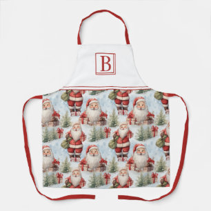 Watercolor Christmas Santa Claus 3 - Apron