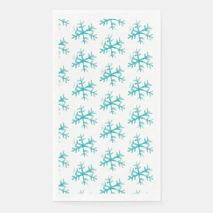 Watercolor Christmas Snowflakes Painted Pattern  Napkin
