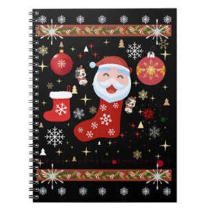 Watercolor Christmas Snowfloake Sock Ornaments Notebook