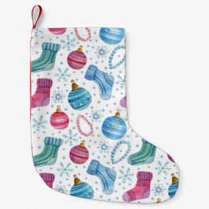 Watercolor Christmas Stockings Hand-Drawn Pattern
