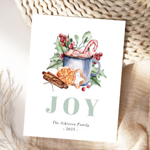 Watercolor Christmas Sweets Cute Holiday Postcard