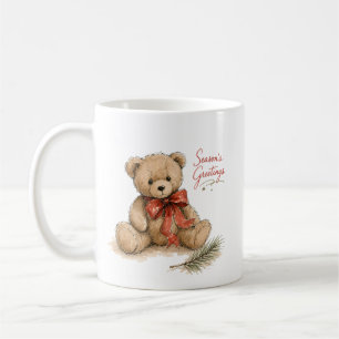 Watercolor Christmas Teddy Bear Coffee Mug