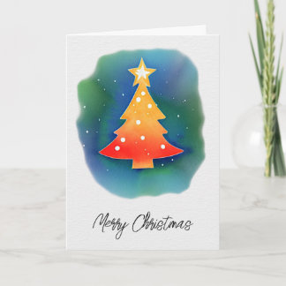 Watercolor Christmas Tree Card