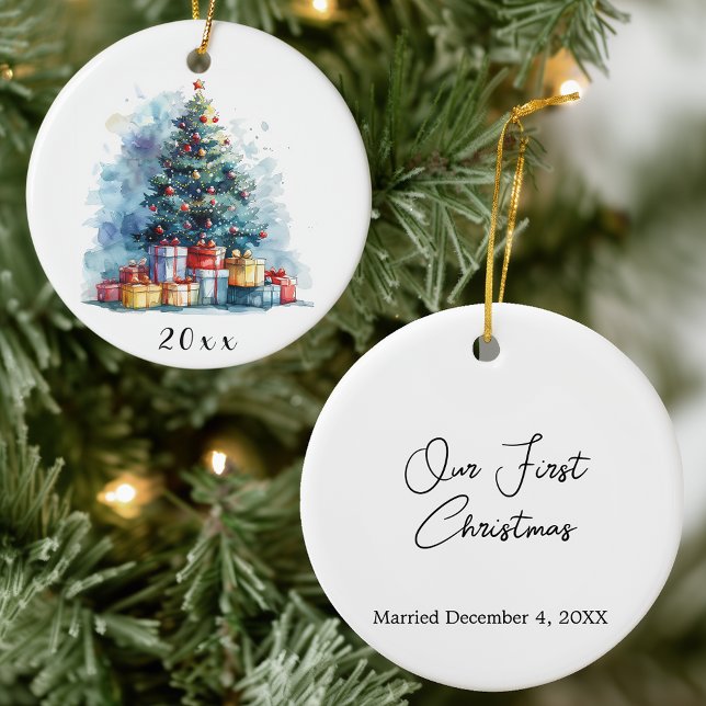Watercolor Christmas Tree Ceramic Tree Decoration (Creator Uploaded)