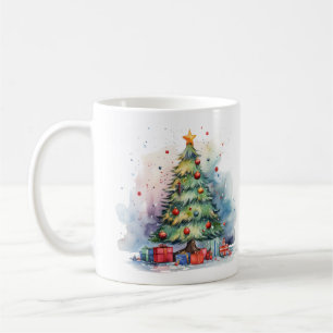Watercolor Christmas Tree Coffee Mug