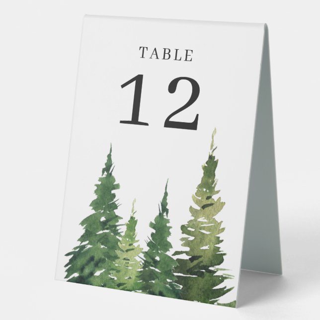 Watercolor Christmas Tree Festive Wedding (Front)