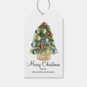 Watercolor Christmas Tree Gift Tags