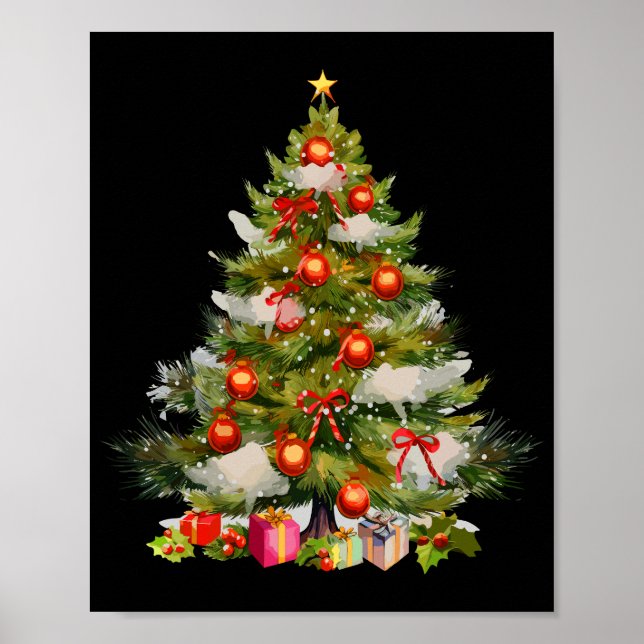 Watercolor Christmas Tree, Holiday Decor   (Front)