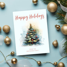 Watercolor Christmas Tree 