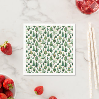 Watercolor Christmas Tree Napkins