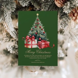 Watercolor Christmas Tree Non Photo Christmas Card