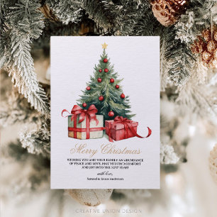 Watercolor Christmas Tree Non Photo Christmas Card