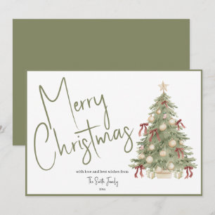 Watercolor Christmas Tree Non-Photo Holiday Card