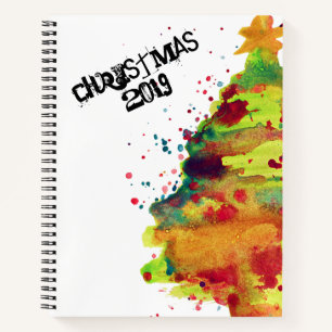 Watercolor Christmas Tree Notebook