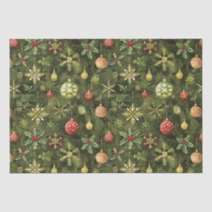 Watercolor Christmas tree ornament Tissue Paper