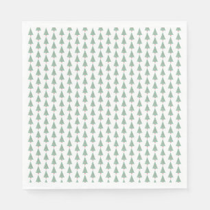 Watercolor Christmas Tree Pattern Holiday Joy Fun Napkin