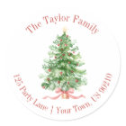 Watercolor Christmas Tree Return Address