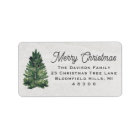 Watercolor Christmas Tree Return Address