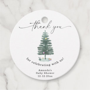 Watercolor Christmas tree Thank you Favour Tags