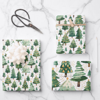 Watercolor Christmas Tree Tissue Paper 
