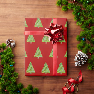 Watercolor Christmas Tree Wrapping Paper