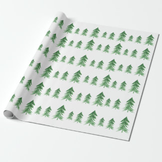 Watercolor Christmas Tree Wrapping Paper