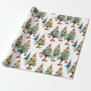 Watercolor Christmas Tree Wrapping Paper