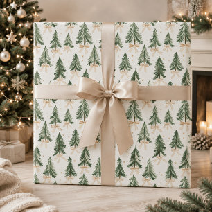 Watercolor Christmas Tree Wrapping Paper