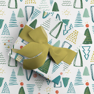 Watercolor Christmas Tree Wrapping Paper