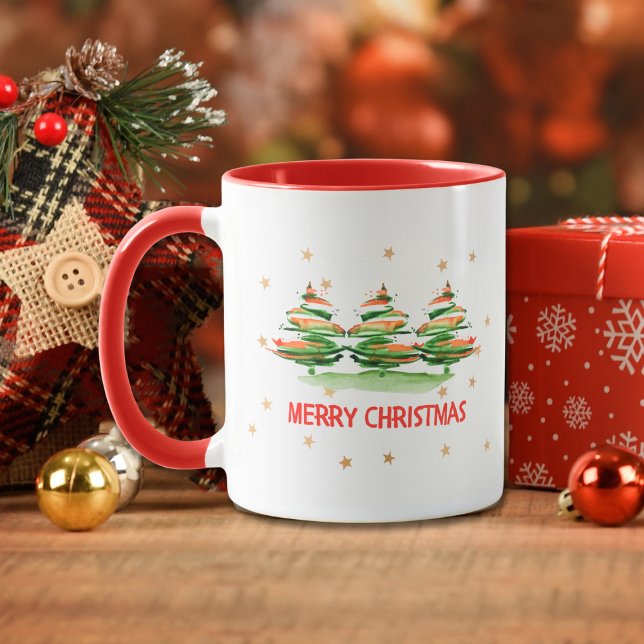 Watercolor Christmas Trees - Merry Christmas Mug (Creator Uploaded)