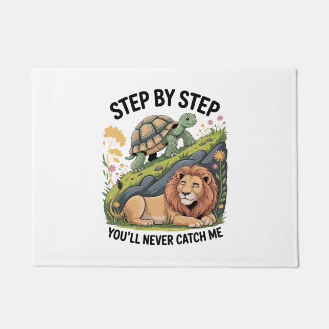 Watercolor Christmas Turtle Doormat (Front)