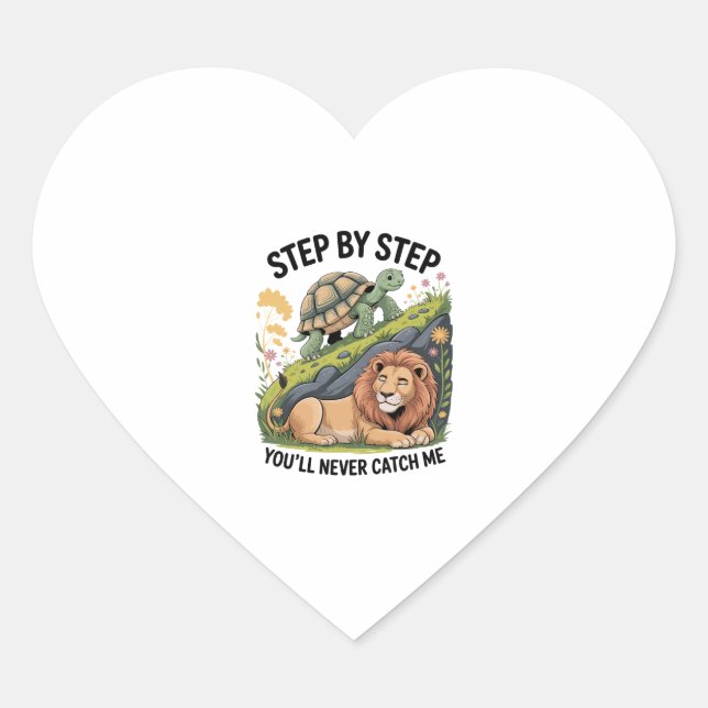 Watercolor Christmas Turtle Heart Sticker (Front)