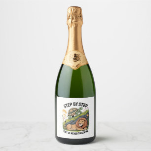 Watercolor Christmas Turtle Sparkling Wine Label