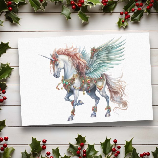 Watercolor Christmas Unicorn Pegasus Tissue Paper (Creator Uploaded)