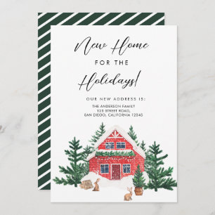 Watercolor Christmas We've Moved Moving Invitation