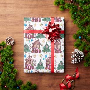 Watercolor Christmas Wonderland Pattern Wrapping Paper