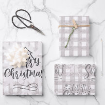 Watercolor Christmas Wrapping Paper Set of 3