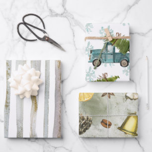 Watercolor Christmas. Wrapping Paper Sheet