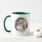 Watercolor Christmas Wreath Calligraphy Dog Photo