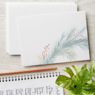 Watercolor Christmas Wreath Envelope