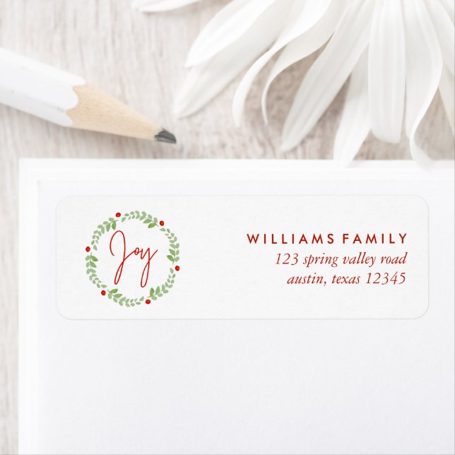 Watercolor Christmas Wreath "Joy" (Insitu)