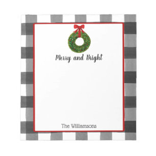 Watercolor Christmas Wreath Notepad