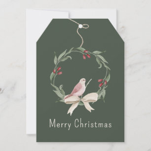 Watercolor Christmas Wreath Personalized Holiday Card