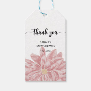 Watercolor Chrysanthemum Baby Shower thank you Gift Tags