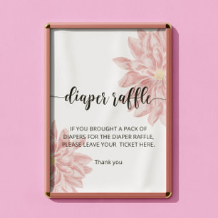 Watercolor Chrysanthemum diaper raffle Poster