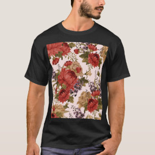 Watercolor Chrysanthemum Roses: Floral Seamless T-Shirt