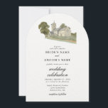 Watercolor Church Traditional Monogram Wedding Invitation<br><div class="desc">A minimalist watercolor church wedding design. A traditional church design that uses an elegant classic typography and calligraphy. A charming Christian church monogram design with modern classy typography. An elegant traditional church themed wedding invitation design with modern elements. Matching wedding stationery items and other wedding invite formats are also available....</div>